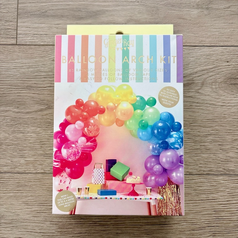 Rainbow balloon arch kit, Ginger Ray DIY balloon garland